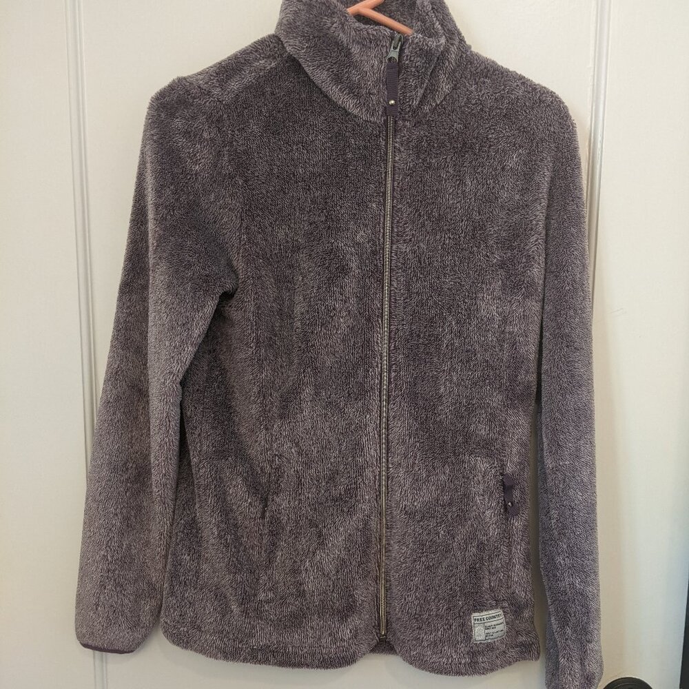 Free Country Zip Up Faux Fur Jacket Sz S Vintage EUC